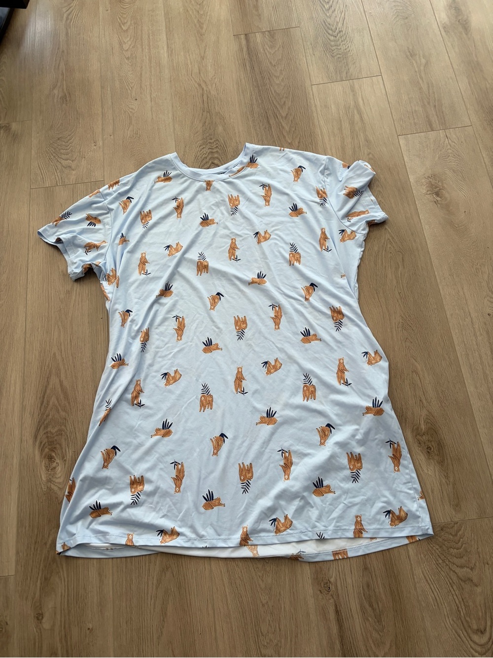 Joyspun Pajama Lounge Dress Light blue Fox Print